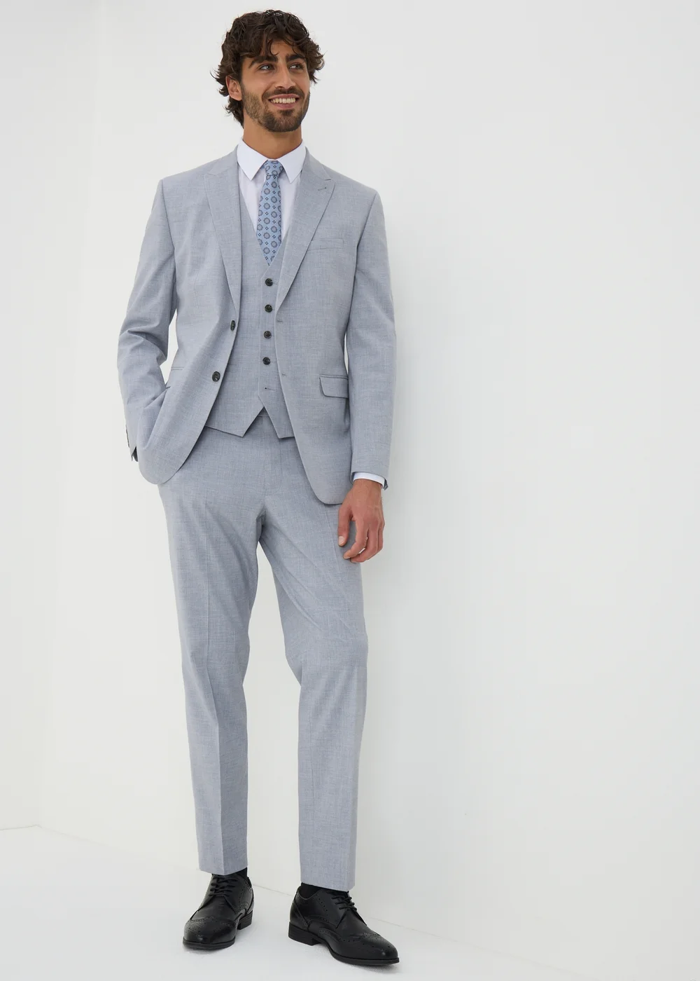 Taylor & Wright Azure Grey Melange Tailored Jacket - 34 Chest Regular Image 2