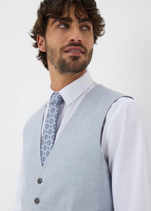Taylor & Wright Azure Grey Melange Waistcoat - Extra small Image 1