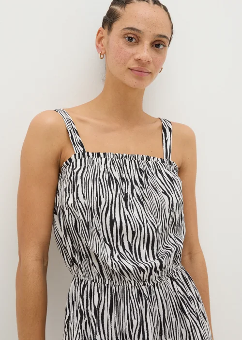 Black Zebra Print Playsuit - 8 Image 3