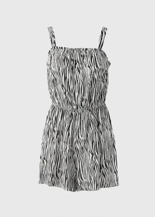 Black Zebra Print Playsuit - 8 Image 4
