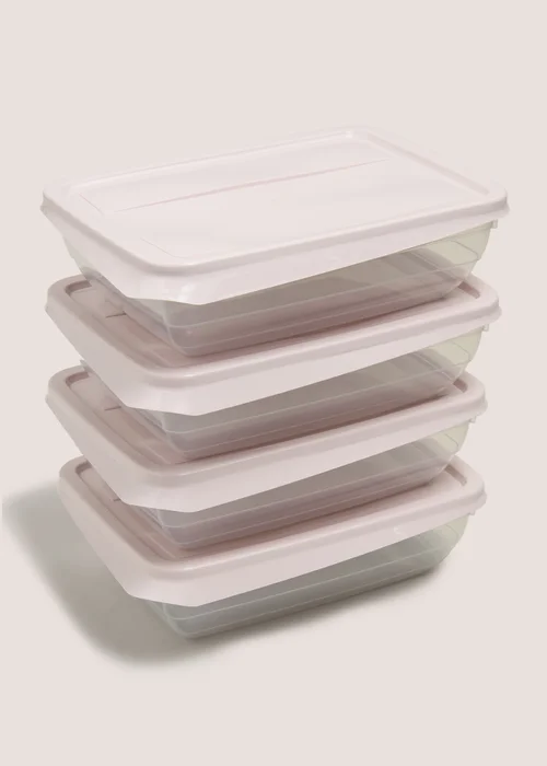 4 Pack Pink Food Containers Image 1