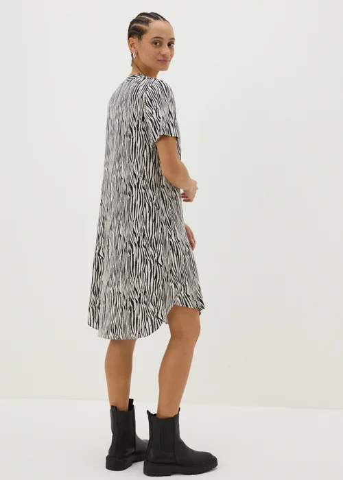 Black Zebra Print Tunic Dress - 8 Image 2