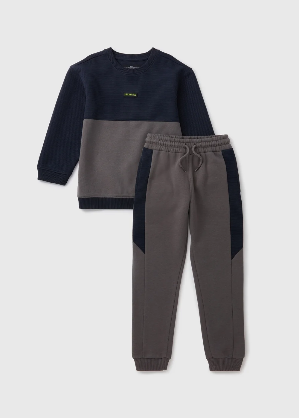 Boys Navy Unlimited Sweatshirt & Jogging Bottoms Set (7-15yrs) - 7 Yrs Image 1