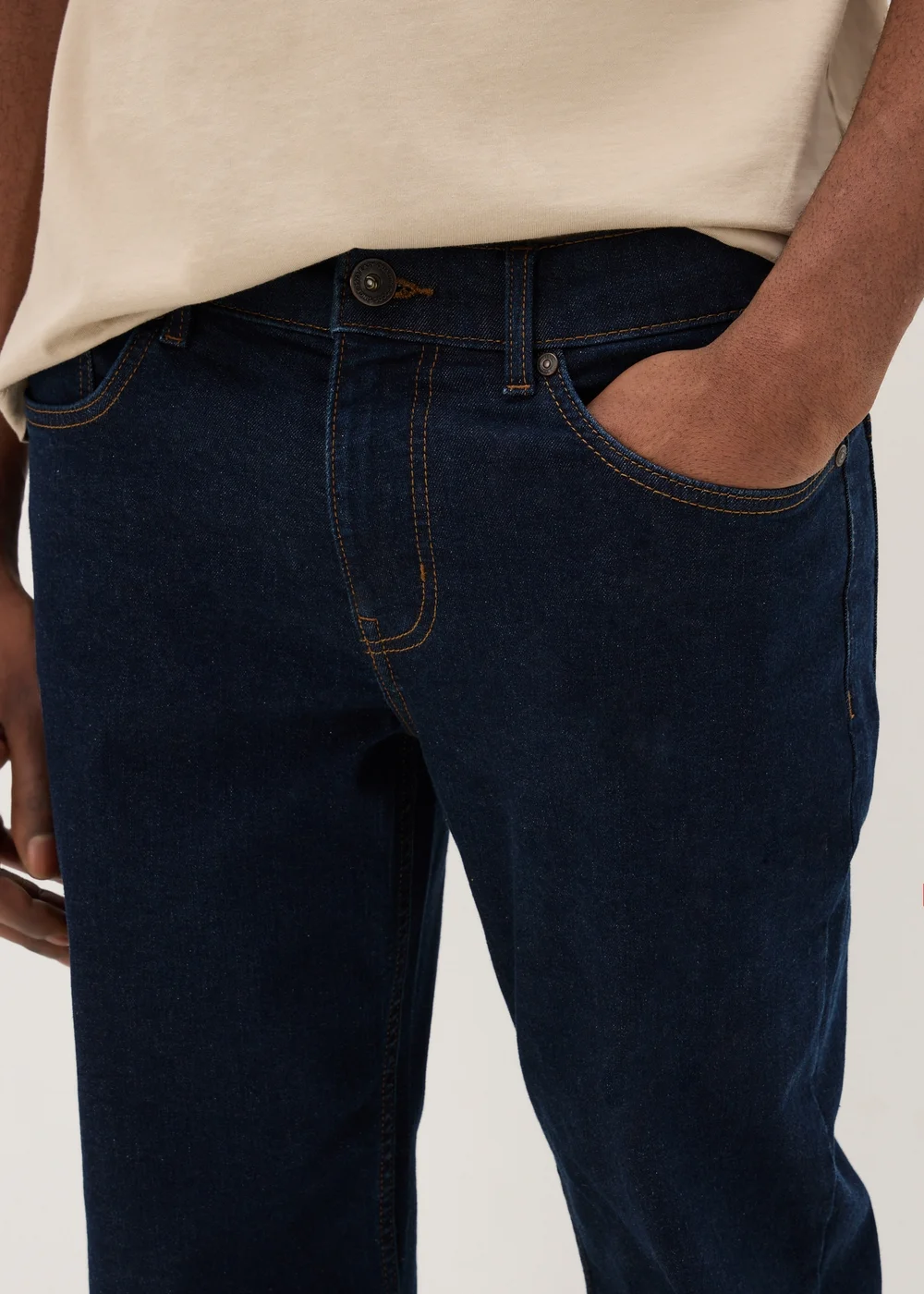 Indigo Straight Fit Jeans - 34 Waist Short Image 3