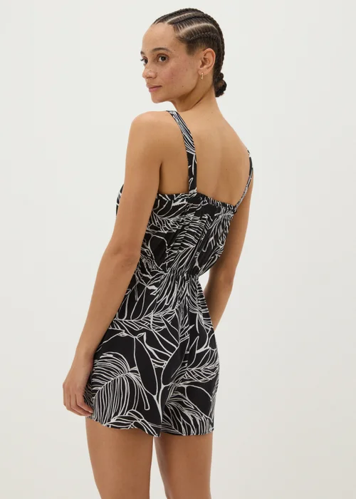 Black Leaf Print Playsuit - 8 Image 2