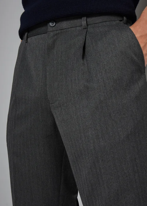 Taylor & Wright Charcoal Regular Fit Flexi Waist Trousers - 32/L29 Image 4