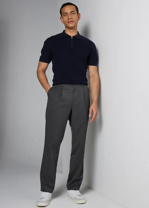 Taylor & Wright Charcoal Regular Fit Flexi Waist Trousers - 32/L29 Image 2
