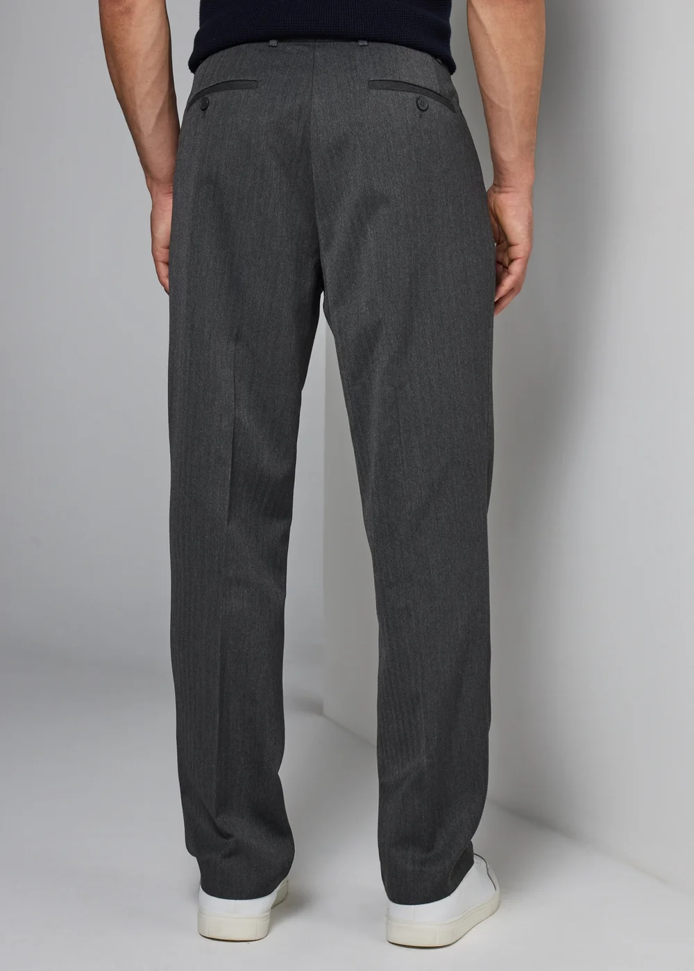 Taylor & Wright Charcoal Regular Fit Flexi Waist Trousers - 32/L29 Image 3