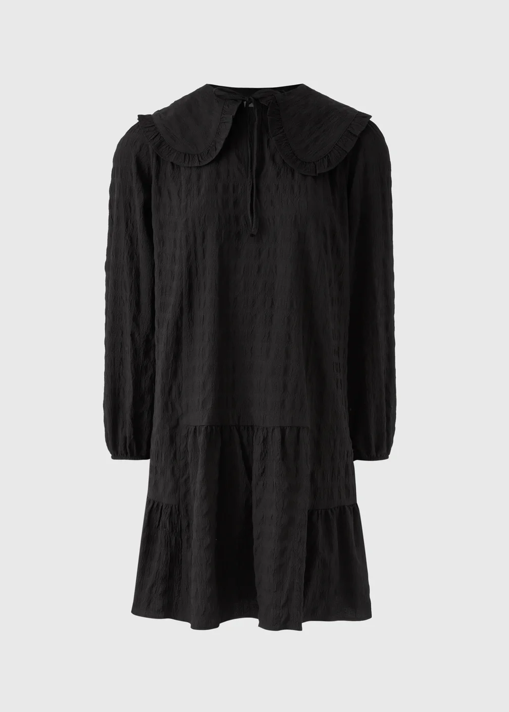 Black Oversized Collar Mini Dress - 8 Image 4
