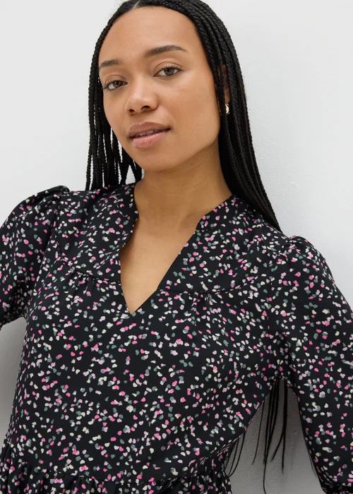 Black Confetti Smock Mini Dress - 8 Image 3