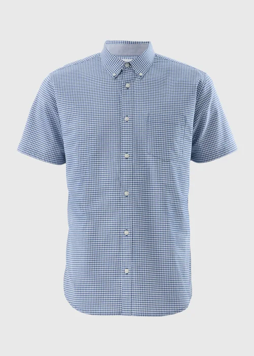 Blue Check Short Sleeve Oxford Shirt - S Image 3