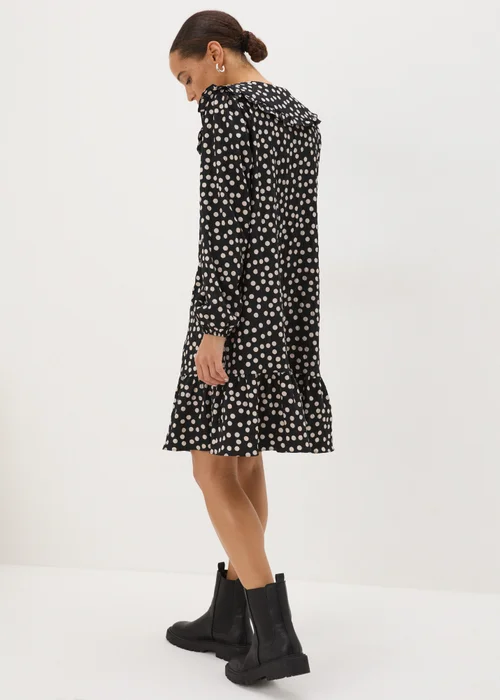 Black Spot Oversized Collar Mini Dress - 8 Image 3