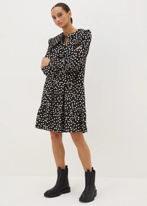 Black Spot Oversized Collar Mini Dress - 8 Image 2