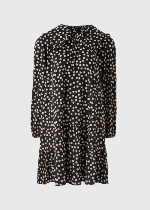 Black Spot Oversized Collar Mini Dress - 8 Image 4