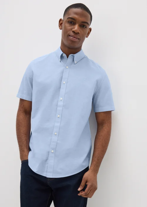 Blue Short Sleeve Oxford Shirt - S Image 1