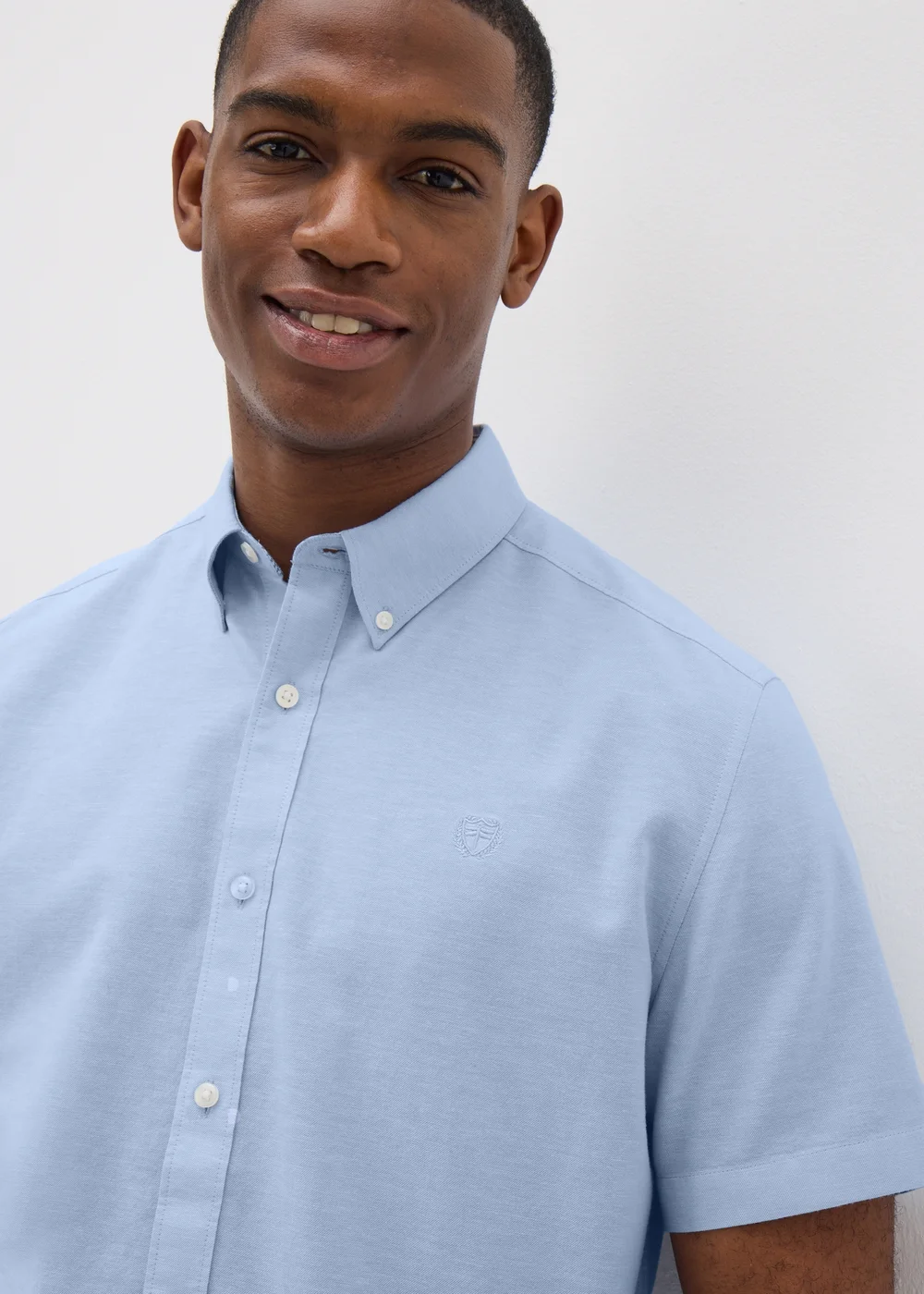 Blue Short Sleeve Oxford Shirt - S Image 3