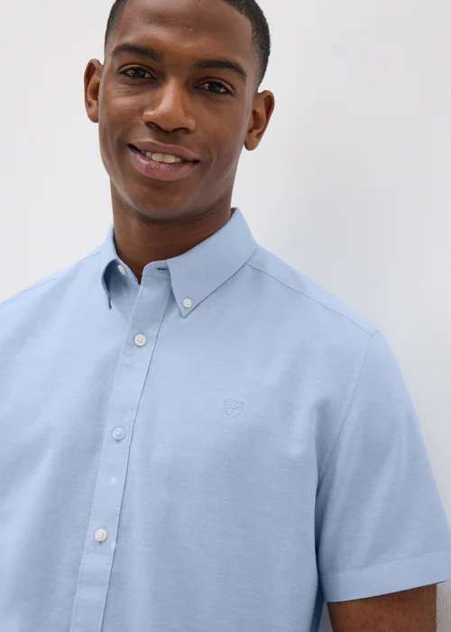Blue Short Sleeve Oxford Shirt - S Image 3