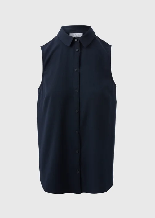 Navy Sleeveless Shirt - 8 Image 4