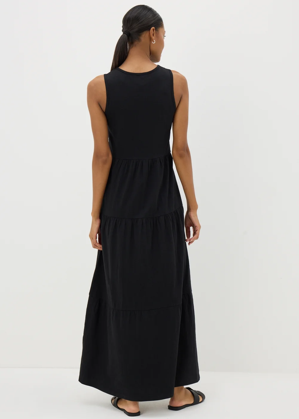 Black Sleeveless Tiered Dress - 8 Image 2