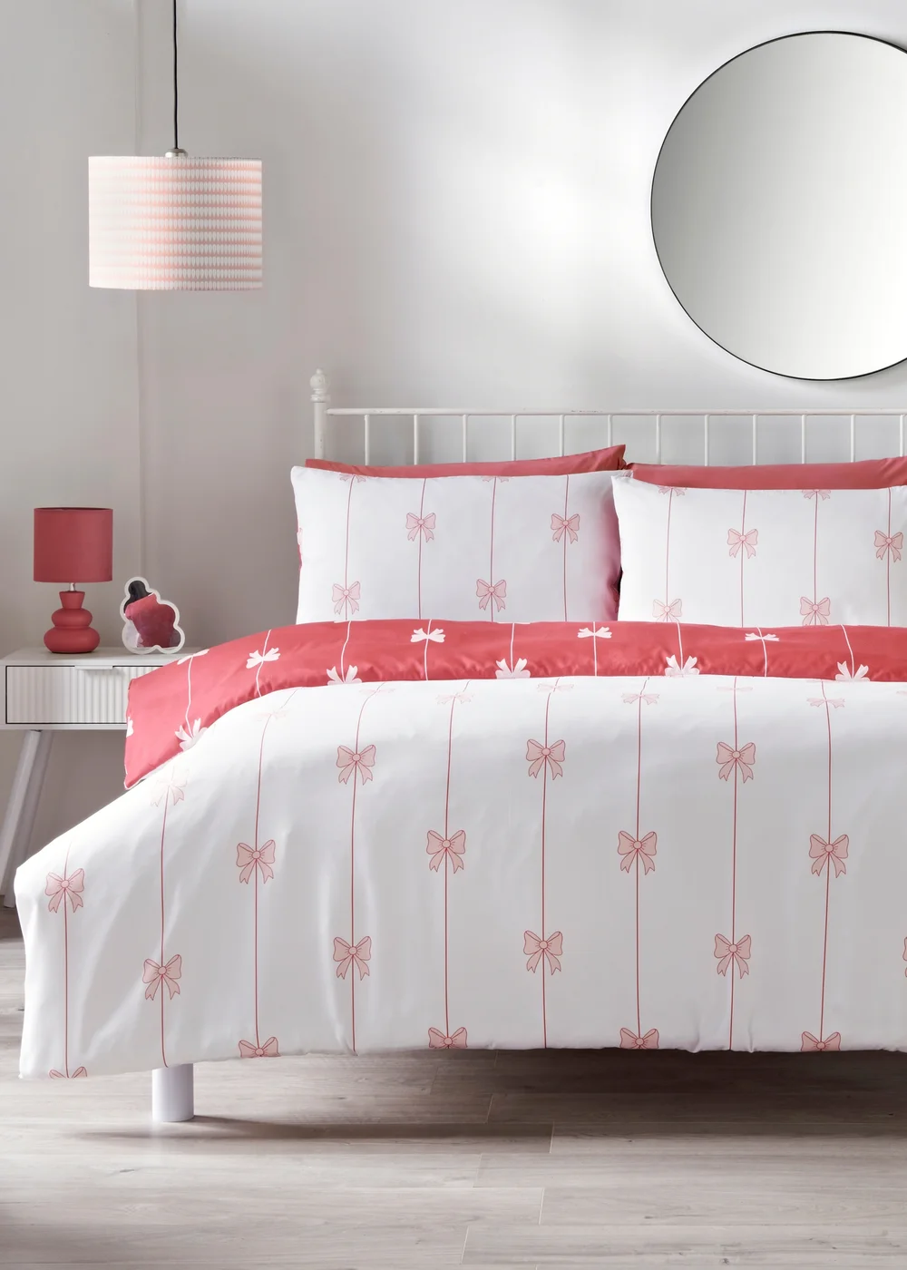 Pink Bow Duvet Set - Single Image 1