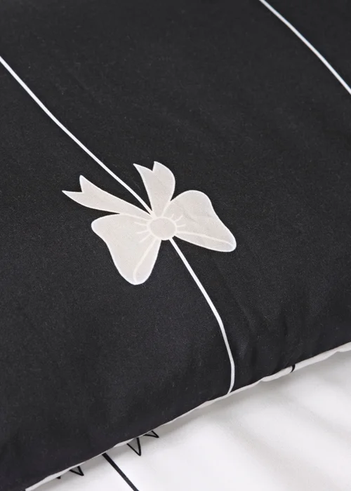 Black Bow Mono Duvet Set - Single Image 3