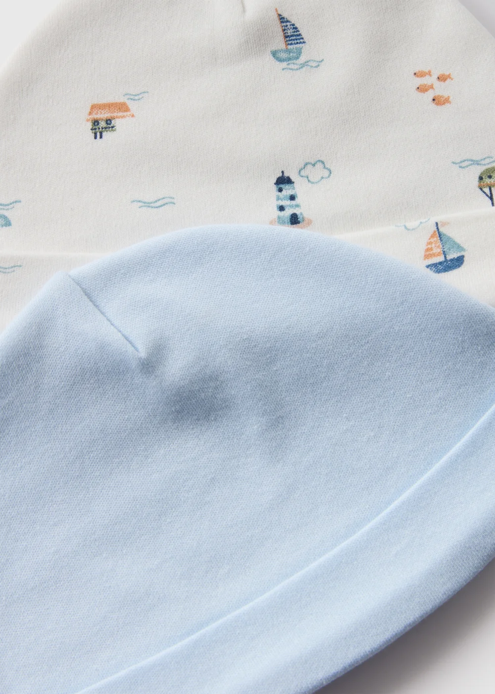 2 Pack Baby Blue Boat Hats - Age 0 - 3 Months Image 2