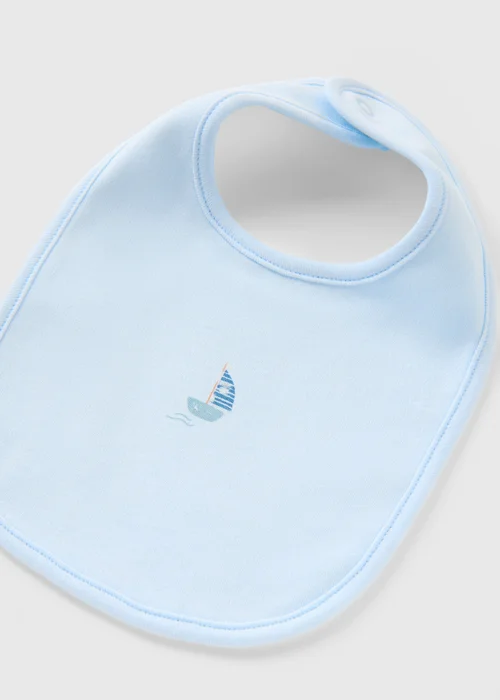 2 Pack Baby Blue Boat Bibs - One Size Image 2