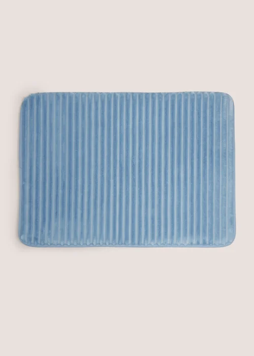 Blue Memory Foam Bathmat Image 1