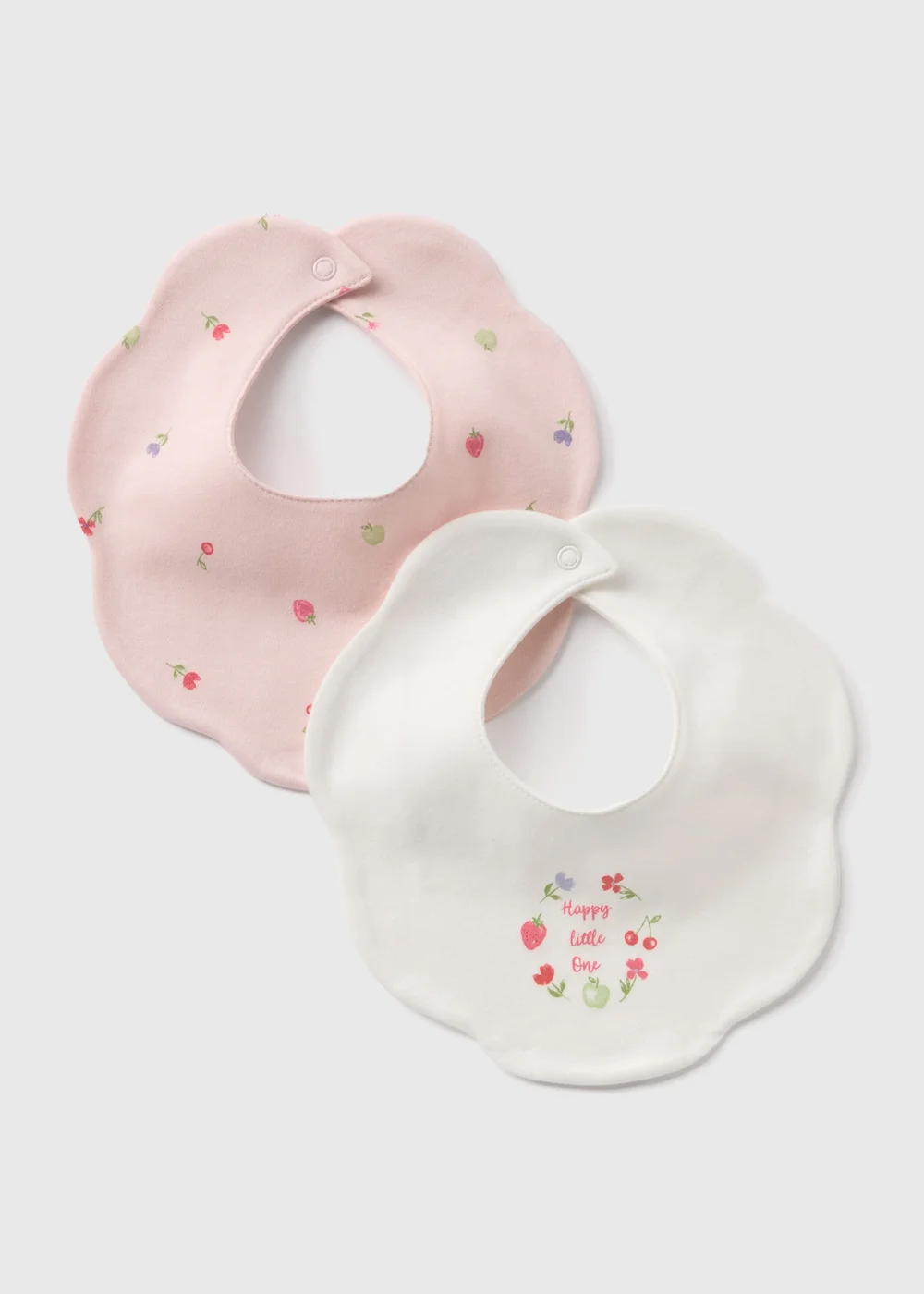 2 Pack Baby Pink Frill Bibs - One Size Image 1