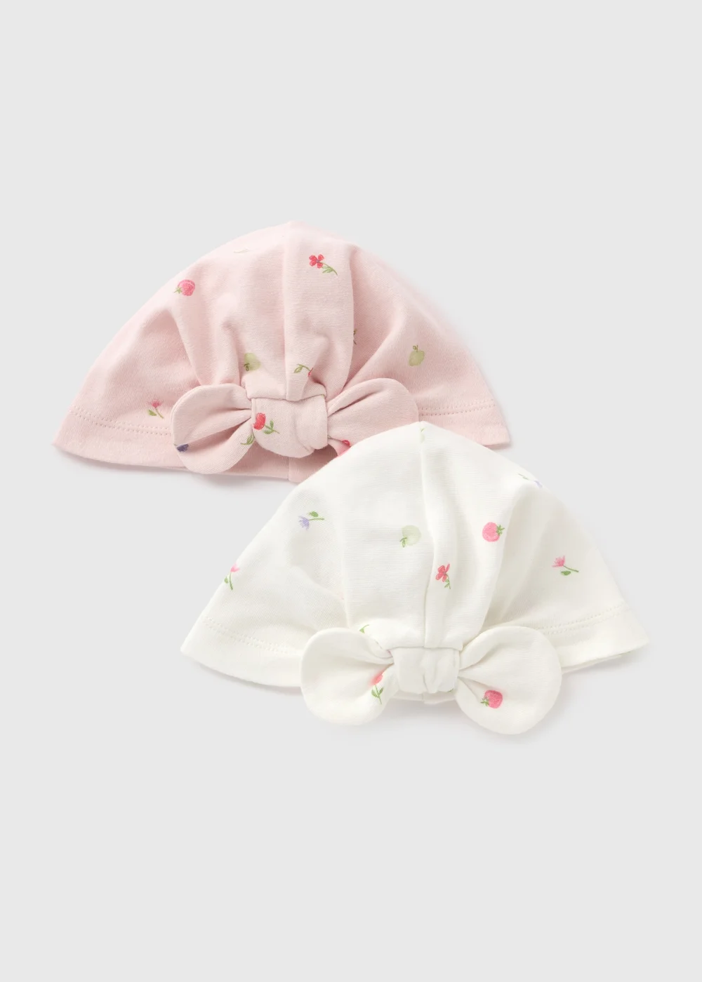 2 Pack Baby Pink Turban Hats (Newborn-6mths) - Age 0 - 3 Months Image 1