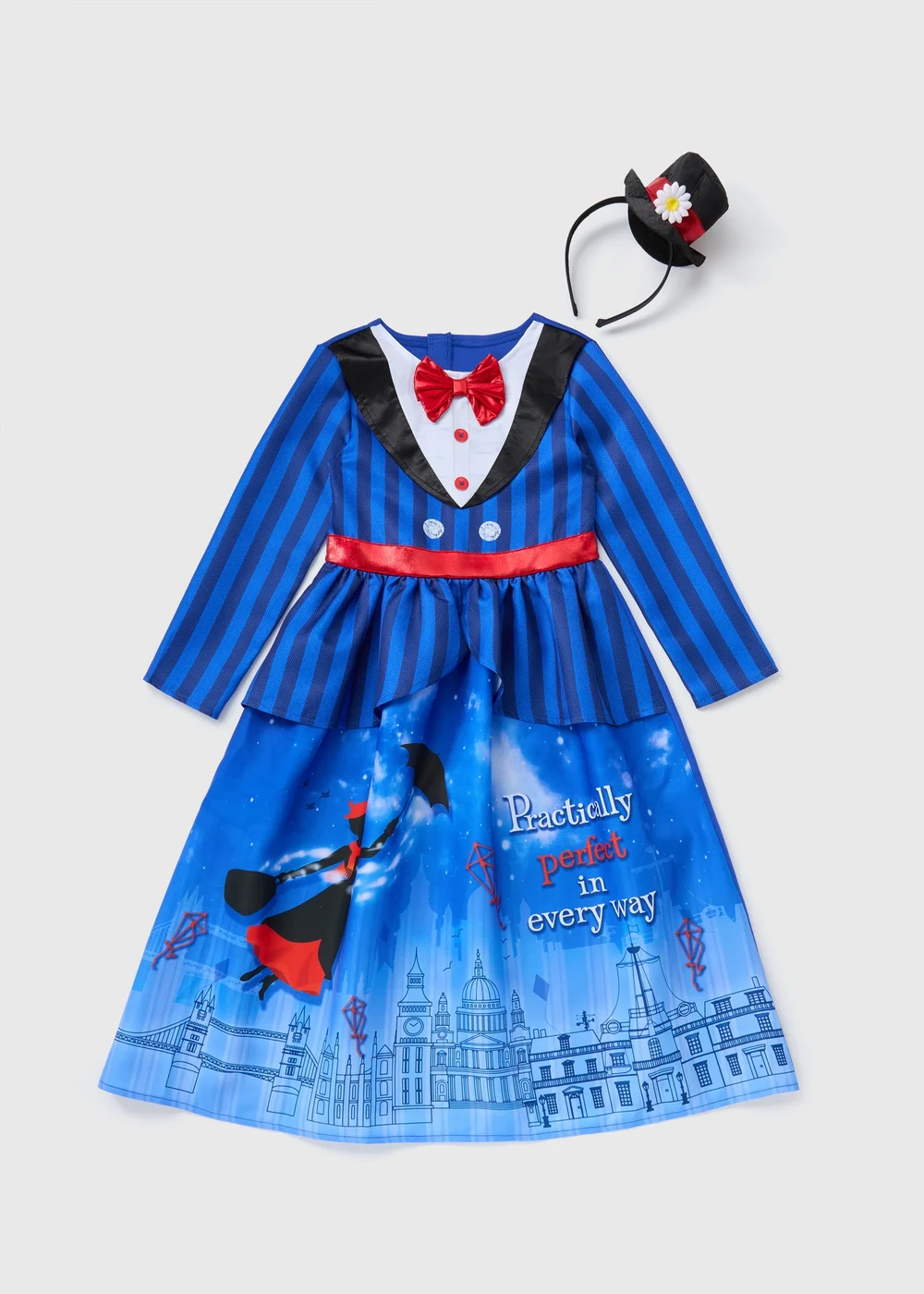 Mary Poppins Kids Blue Costume (3-10yrs) - 3-4 Yrs Image 1