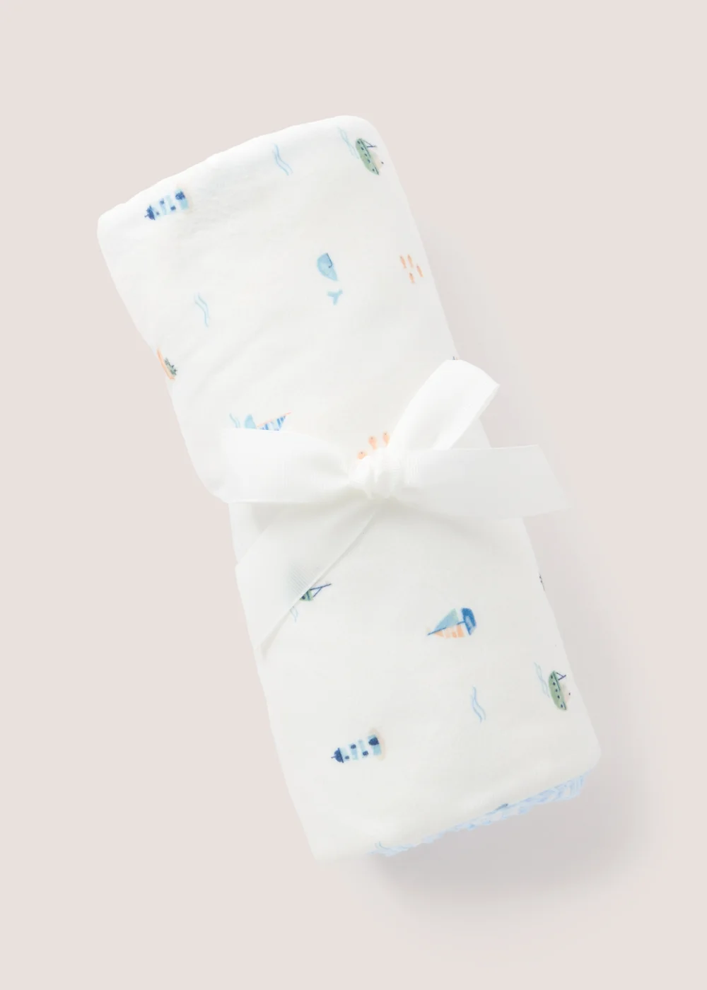 Baby White Boat Blanket - One Size Image 1