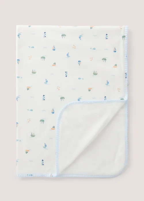 Baby White Boat Blanket - One Size Image 2