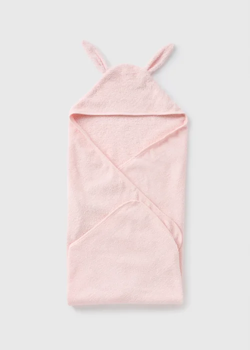Pink Bunny Hooded Towel - One Size Image 2