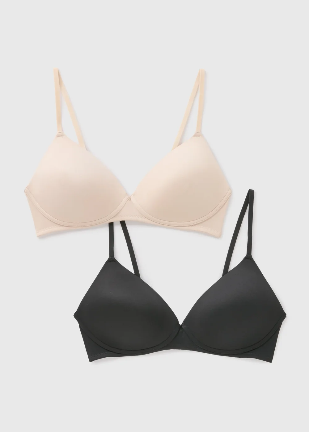 2 Pack Black & Nude Non Wired First Bras - 28AA Image 1