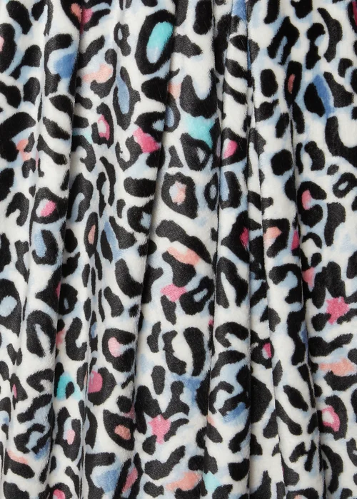 Multicolour Leopard Fleece Throw Image 2