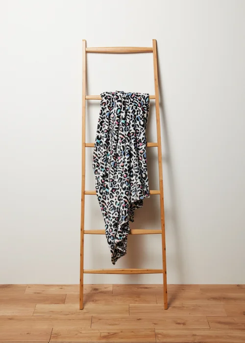Multicolour Leopard Fleece Throw Image 1