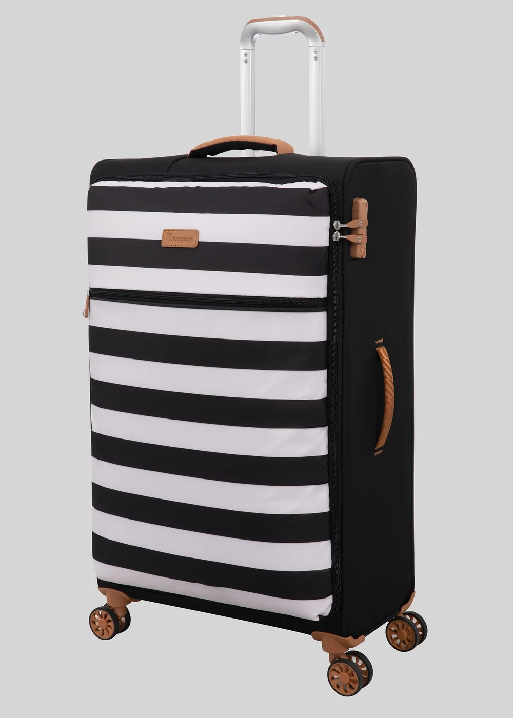 IT Luggage Black Stripe Soft Suitcase - Cabin Image 2
