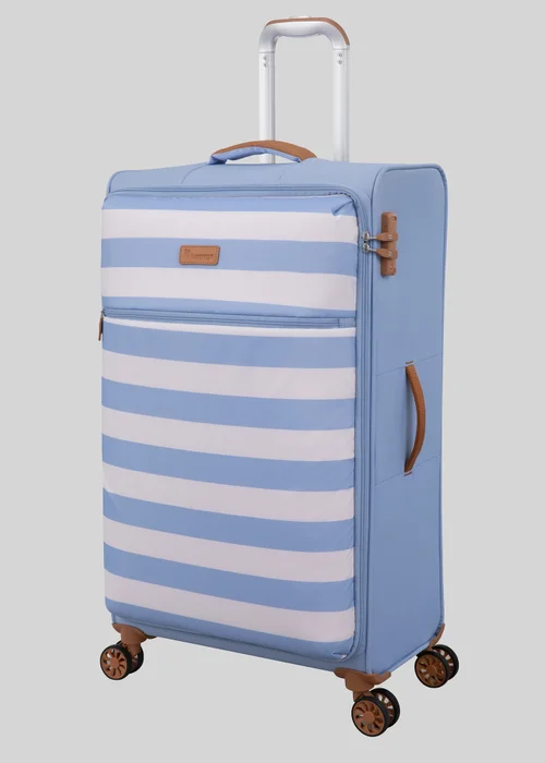 IT Luggage Blue Stripe Soft Suitcase - Cabin Image 2
