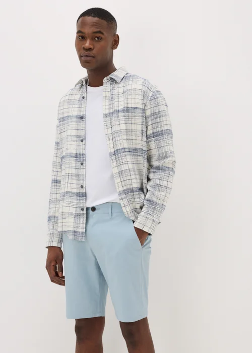 Light Blue Straight Fit Chino Shorts - 30 Image 2