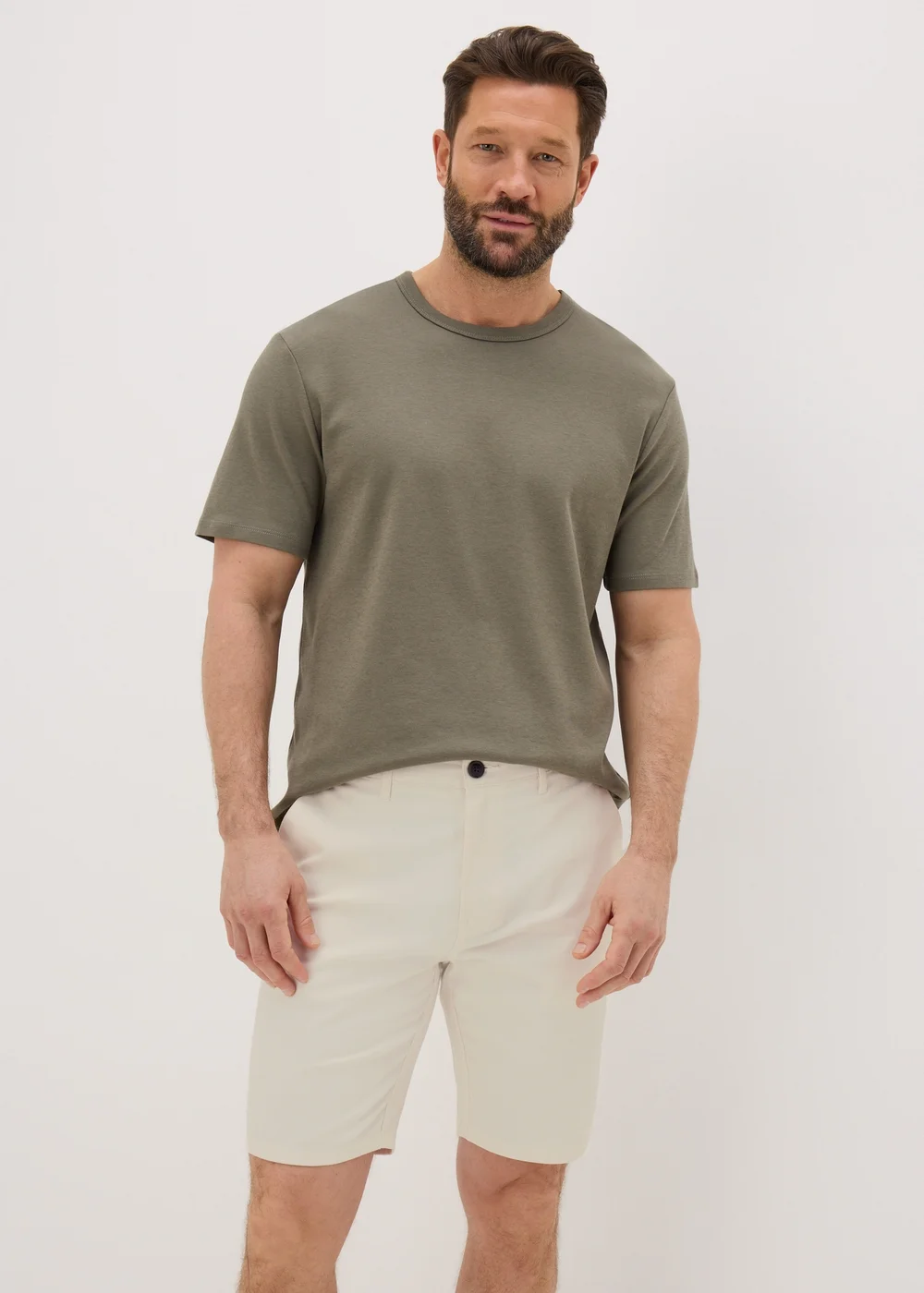 Ecru Slim Fit Chino Shorts - 30 Image 3