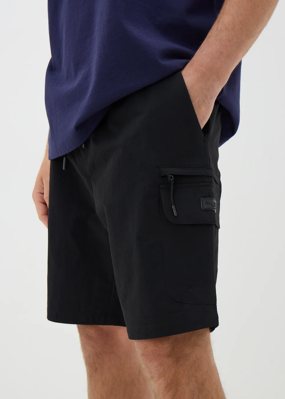 Black Tech Cargo Shorts - S Image 1
