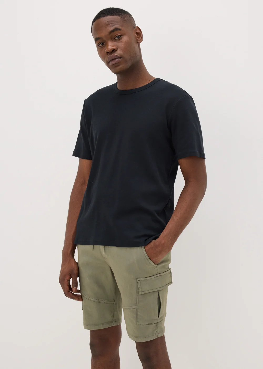 Green Knitted Cargo Shorts - S Image 1