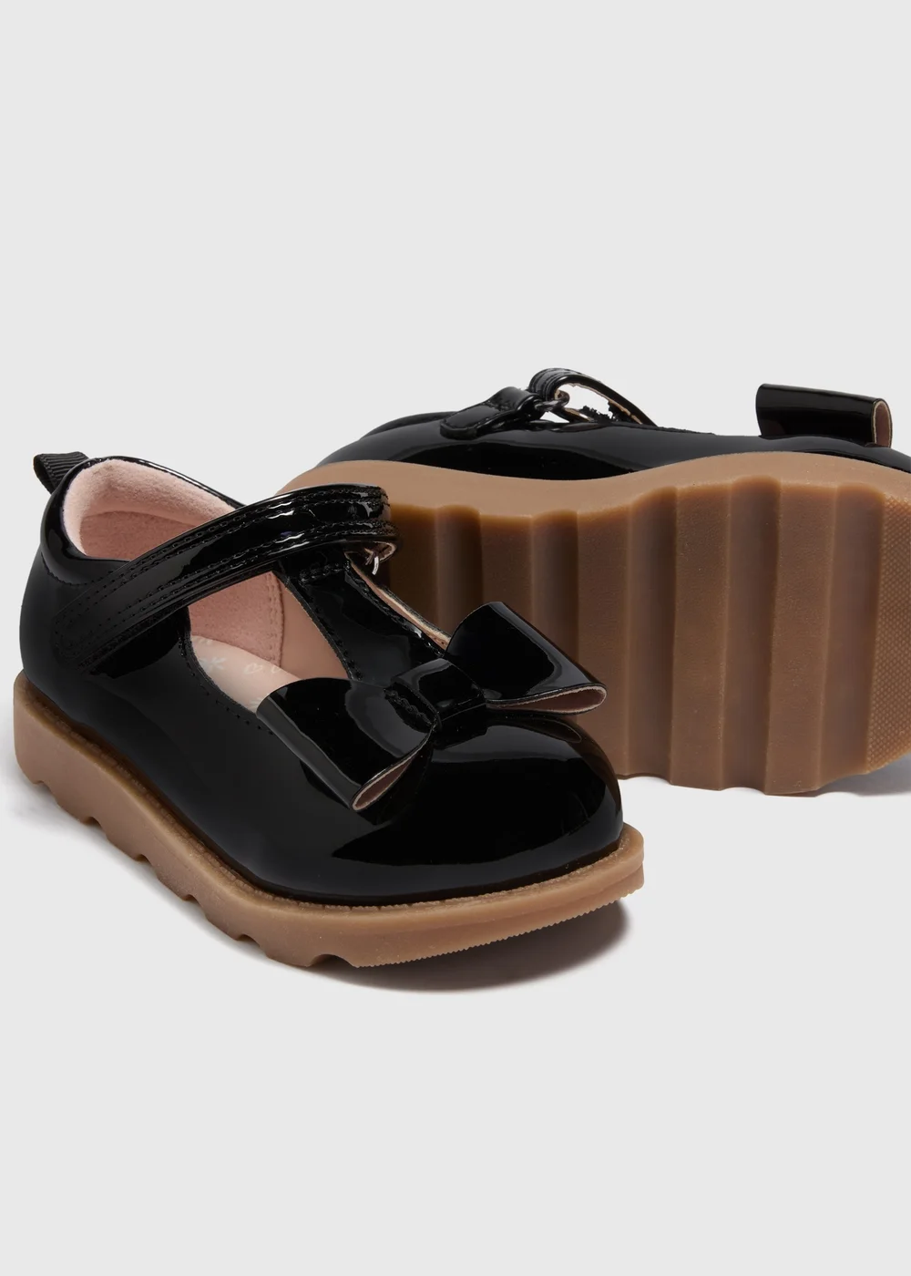 Girls Black Bow T-Bar Shoes (Younger 4-12) - Size 4 Infants Image 2