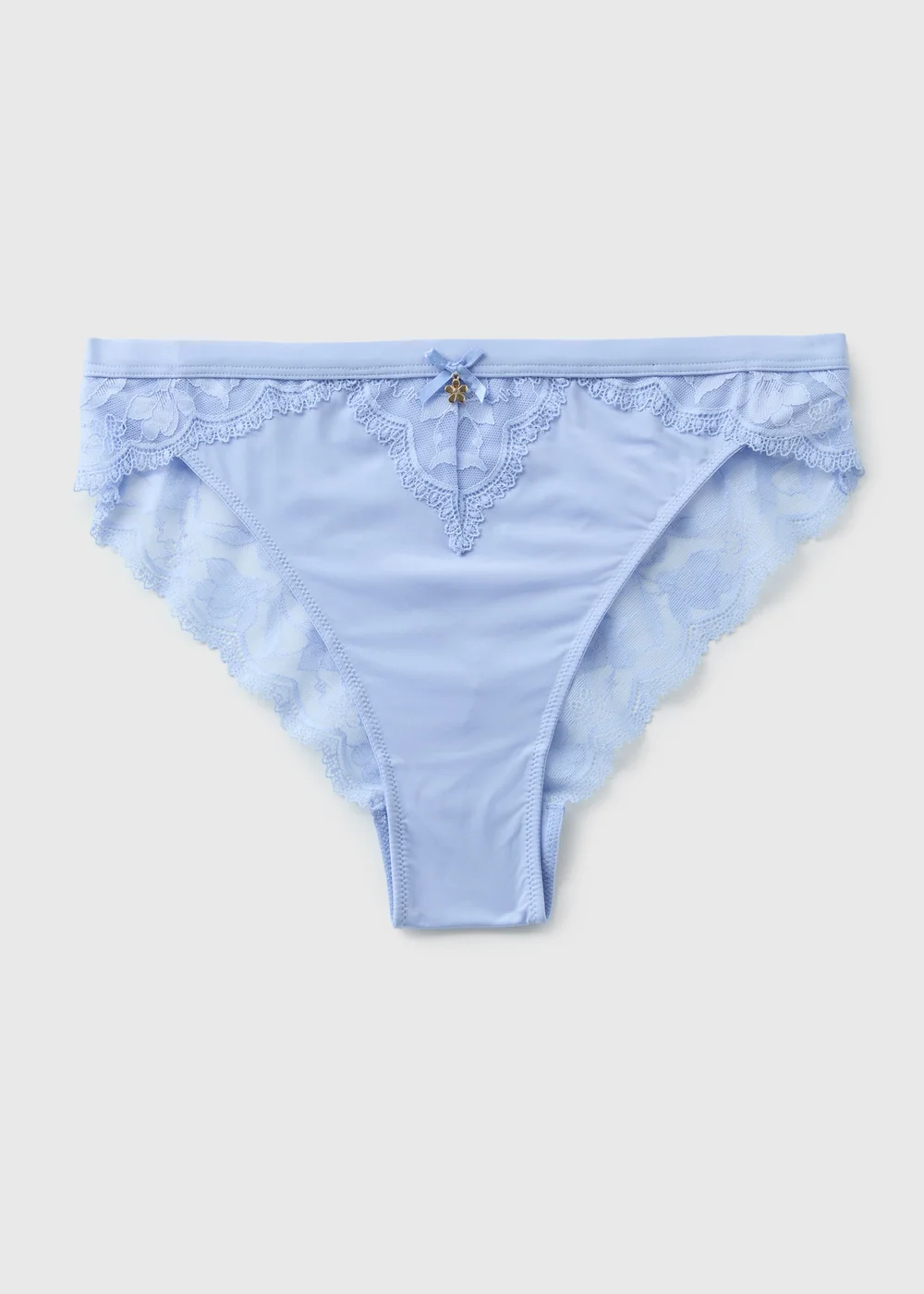 Blue Comfort Lace High Leg Knickers - 8 Image 1