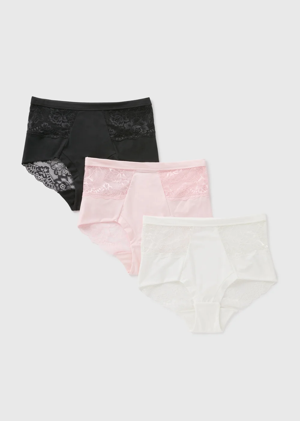 3 Pack Multicolour Lace Detail Full Knickers - 8 Image 1