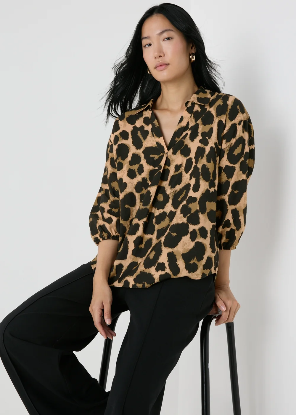 Et Vous Brown Animal Blouse - 8 Image 1