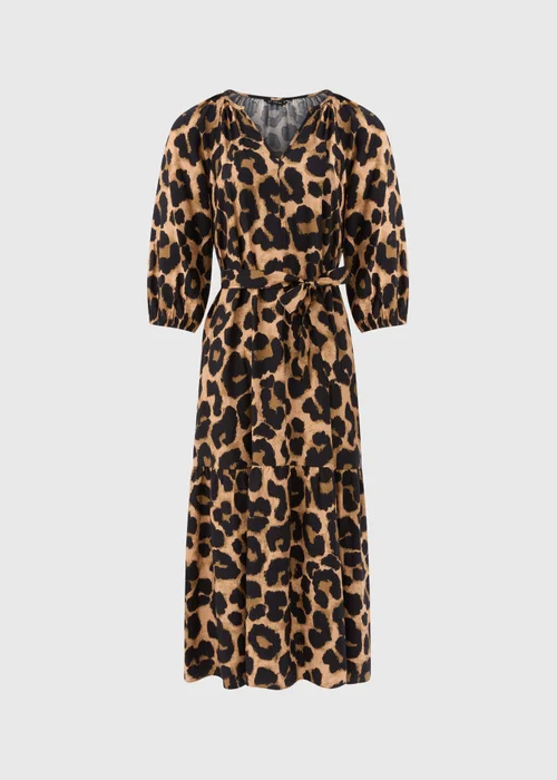 Et Vous Brown Animal Midi Dress - 8 Image 4