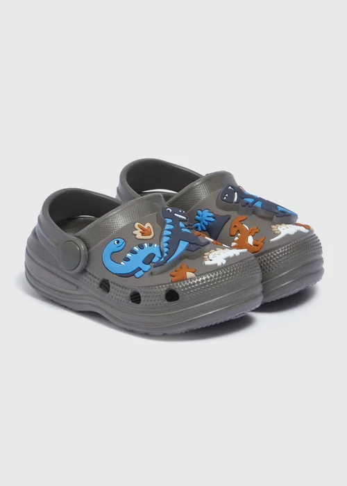 Boys Khaki Dinosaur Light Up Clogs (Younger 4/5-Older 1/2) - 4-5 Infant Image 1