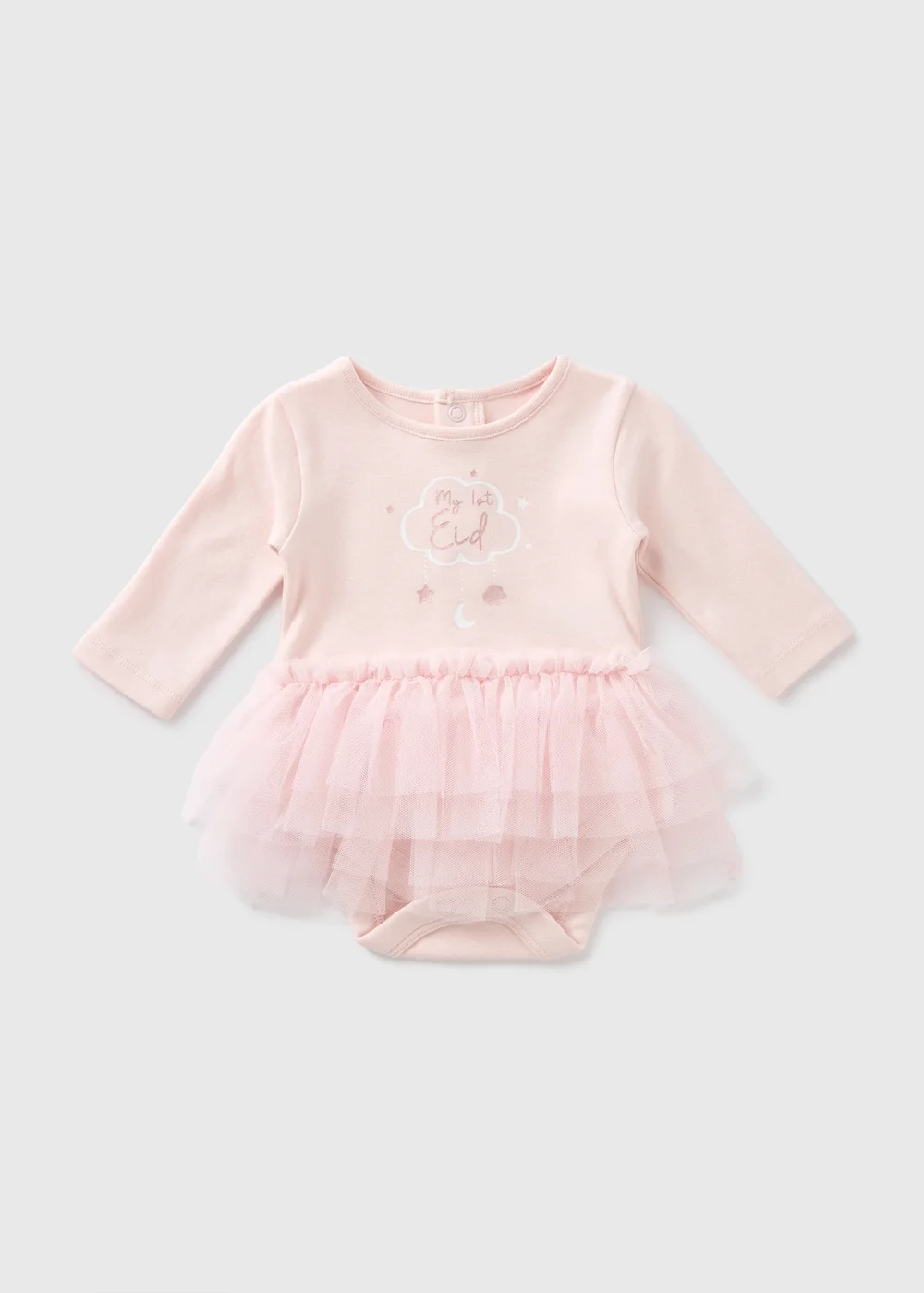 Baby Pink Eid Mesh Bodysuit (Newborn-12mths) - 0-3 months Image 1